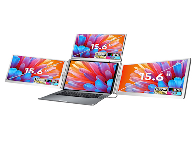 2025 New Model 15.6 Inch Monitor Gaming Portable Screen 1 Cable For 3 Screens Triple Screen Extender For Windows & Macbook