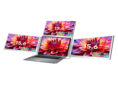 S888 Quad Laptop Monitor Srgb 100% 15.6 Inch Portable Triple Screen Extender One Cable Connection Screen Extensions