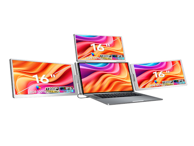 New S788 One Cable Usb Monitor 16 Inch Quad Monitor With Three Displays All In One Screen Extension For Laptop